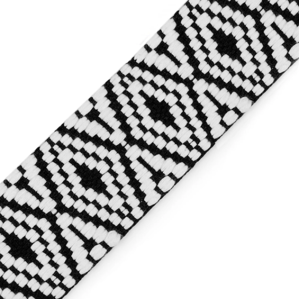 Gurtband Rhombus Weiss Schwarz - 50 mm